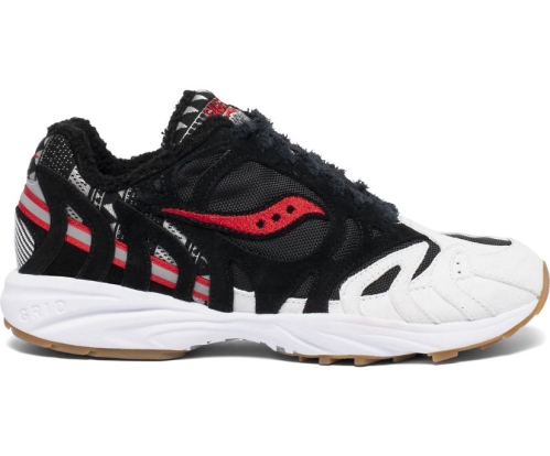 Tenis Saucony Grid Azura 2000 Unisexo Zapatos Originales Negras / Rojas / Blancas México MX-135-HG
